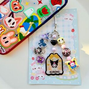 Kuromi double sided tassel acrylic phonecharm phonestrap keychain
